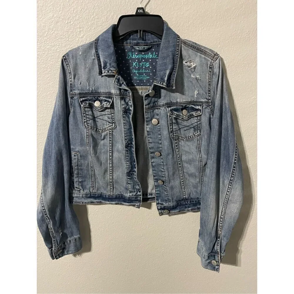 ❤️Aeropostale Crop Casual Denim Jacket